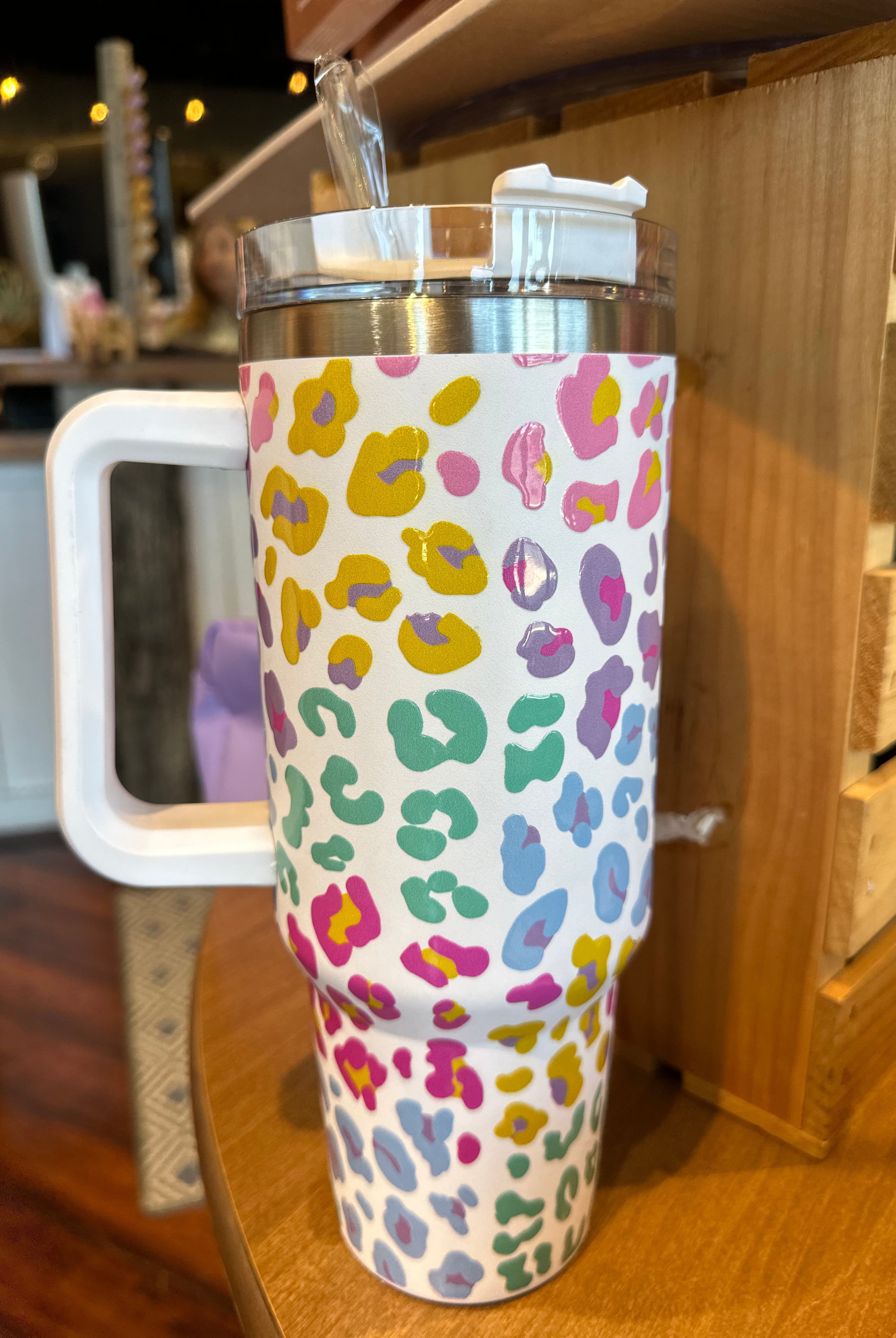 Katydid Tumbler Cup with Handle-Drinkware-Podos Boutique, a Women's Fashion Boutique Located in Calera, AL