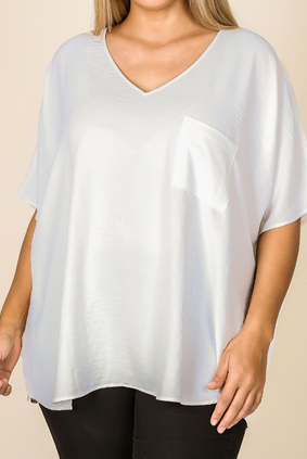 V-Neck Dolman SS Top PLUS-Short Sleeves-Podos Boutique, a Women's Fashion Boutique Located in Calera, AL
