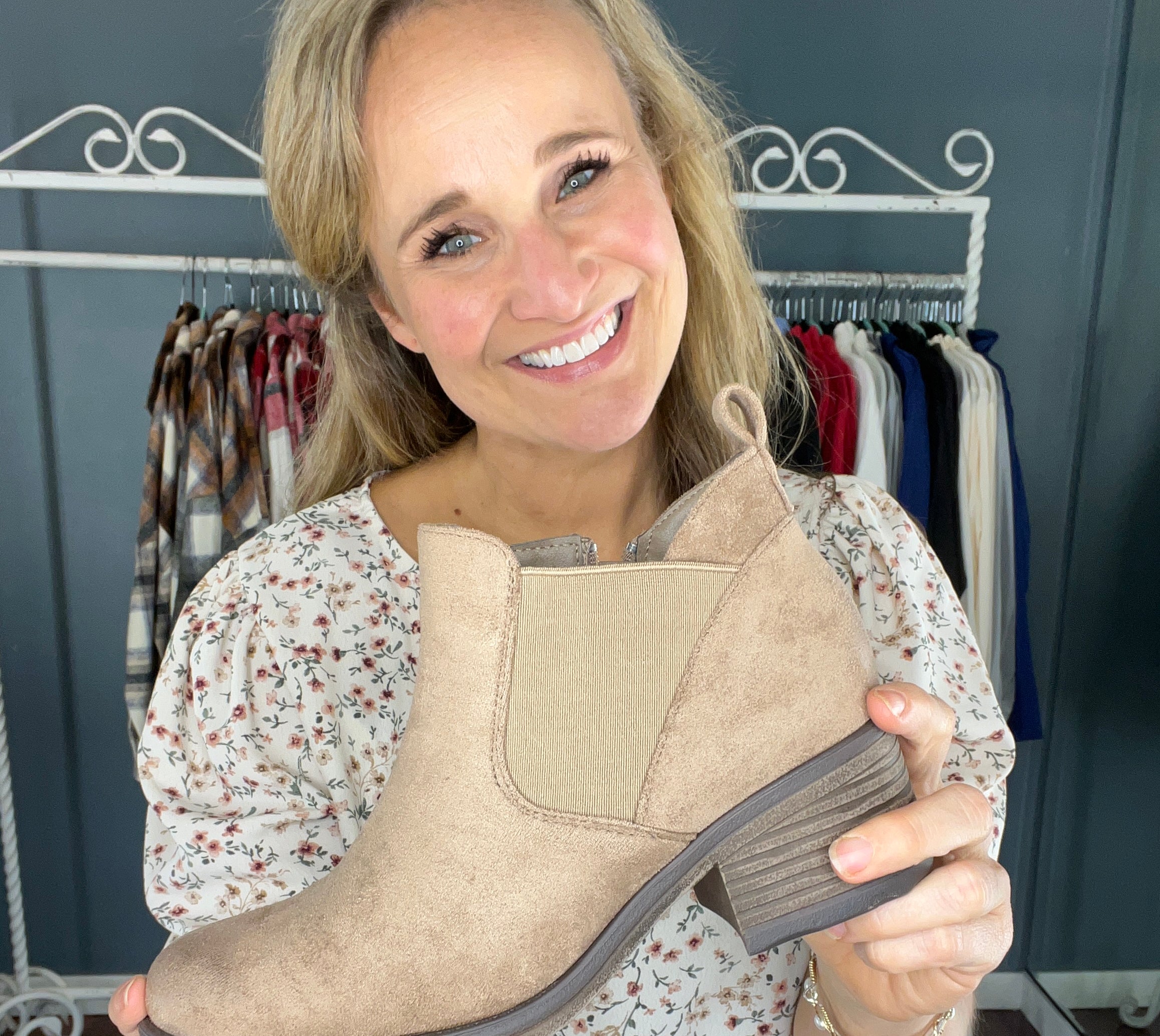 Suede Booties-Booties-Podos Boutique, a Women's Fashion Boutique Located in Calera, AL