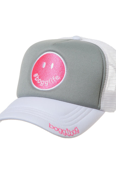 Smiley Trucker Hat-Hats-Podos Boutique, a Women's Fashion Boutique Located in Calera, AL