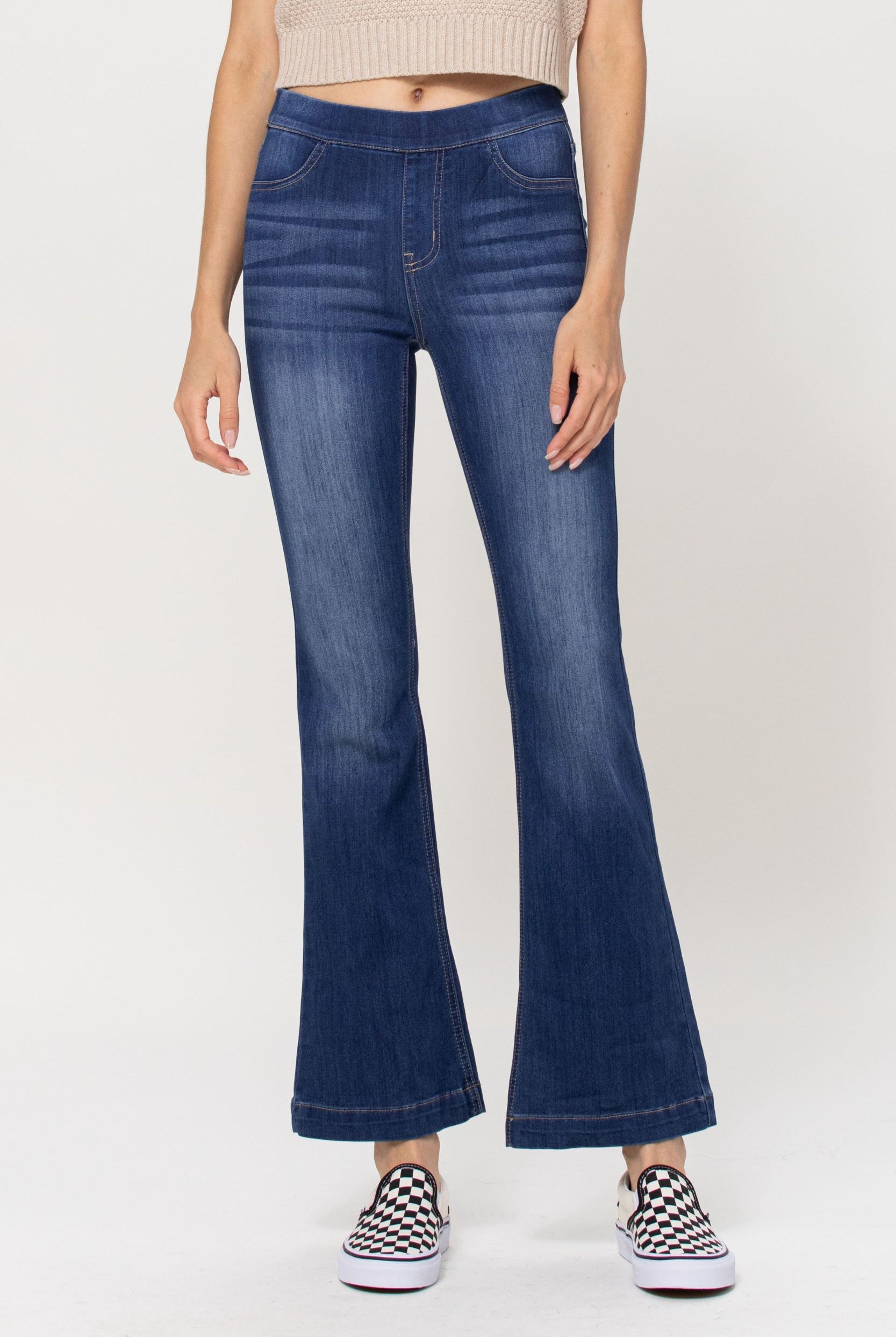 30" Mid Rise Flared Jegging-Jeans-Podos Boutique, a Women's Fashion Boutique Located in Calera, AL