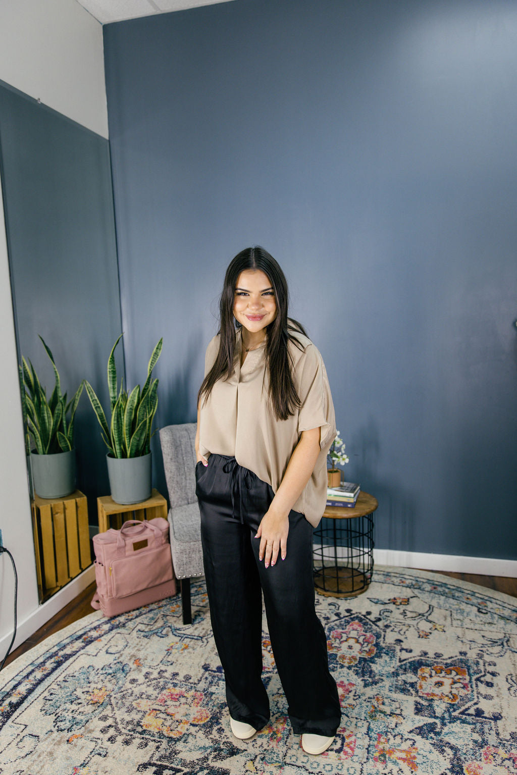 Wide Leg Drawstring Pants-Pants-Podos Boutique, a Women's Fashion Boutique Located in Calera, AL