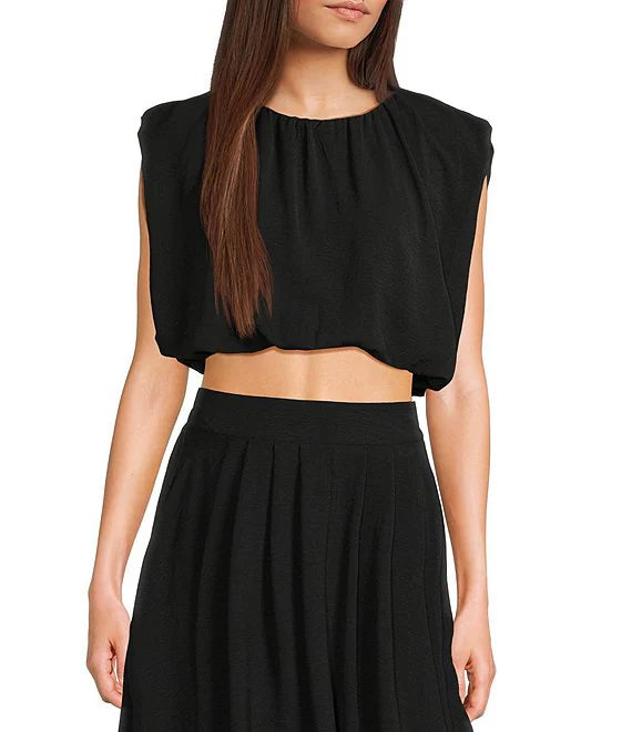 Blu Pepper Balloon Top-Fashion Tops-Podos Boutique, a Women's Fashion Boutique Located in Calera, AL