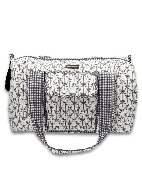 Black Bow Duffle-Bags-Podos Boutique, a Women's Fashion Boutique Located in Calera, AL