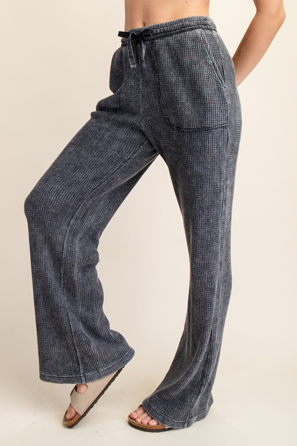 Waffle Straight Sweatpants-sweatpants-Podos Boutique, a Women's Fashion Boutique Located in Calera, AL