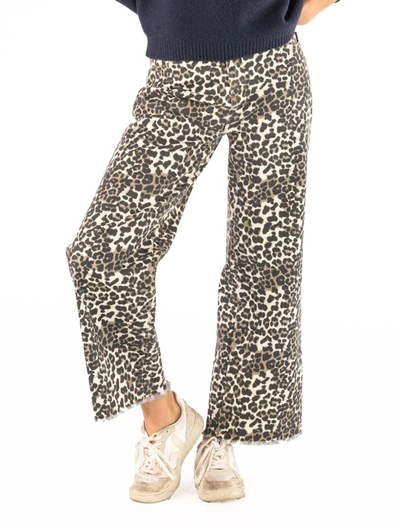 The Printed Denim Pants-Pants-Podos Boutique, a Women's Fashion Boutique Located in Calera, AL