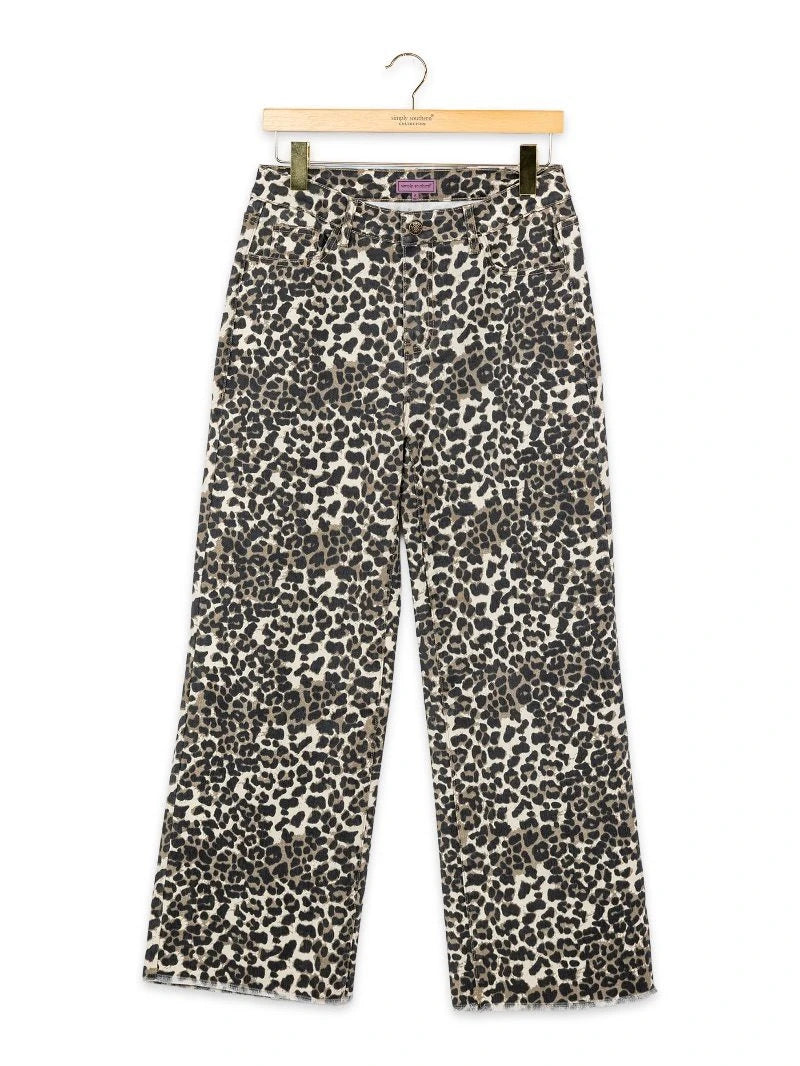 The Printed Denim Pants-Pants-Podos Boutique, a Women's Fashion Boutique Located in Calera, AL