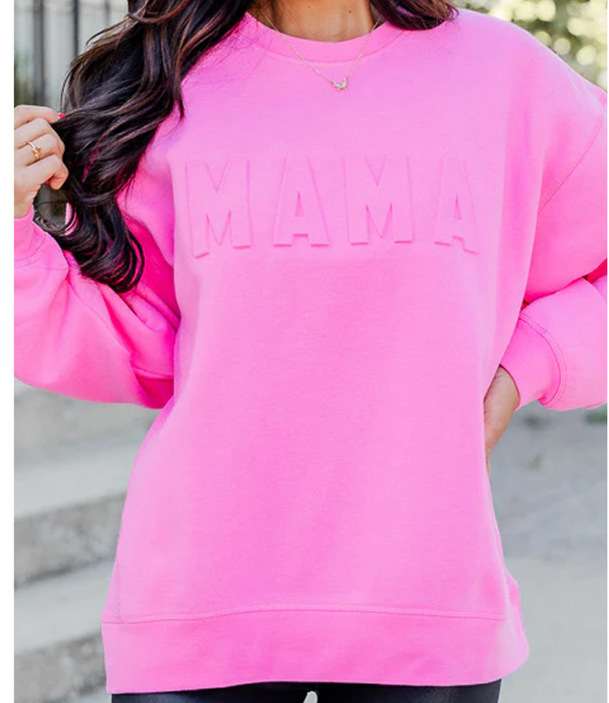 Pink Mama Sweatshirt-Graphic Sweatshirts-Podos Boutique, a Women's Fashion Boutique Located in Calera, AL