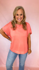 Flowy Boatneck Top-Short Sleeves-Podos Boutique, a Women's Fashion Boutique Located in Calera, AL