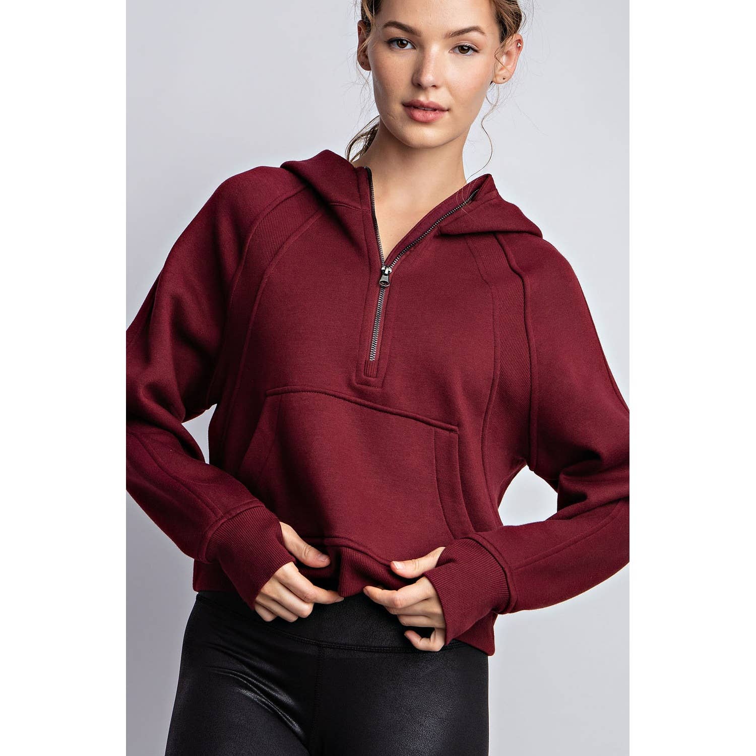 Rae Mode Cropped Hoodie Jacket-Podos Boutique, a Women's Fashion Boutique Located in Calera, AL