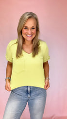 V-Neck Knit Top w/ Pocket PLUS-Long Sleeves-Podos Boutique, a Women's Fashion Boutique Located in Calera, AL