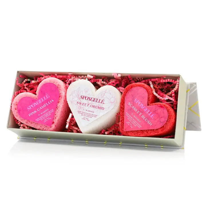 Heart Travel Buffer Trio Gift Set-Beauty & Bath-Podos Boutique, a Women's Fashion Boutique Located in Calera, AL