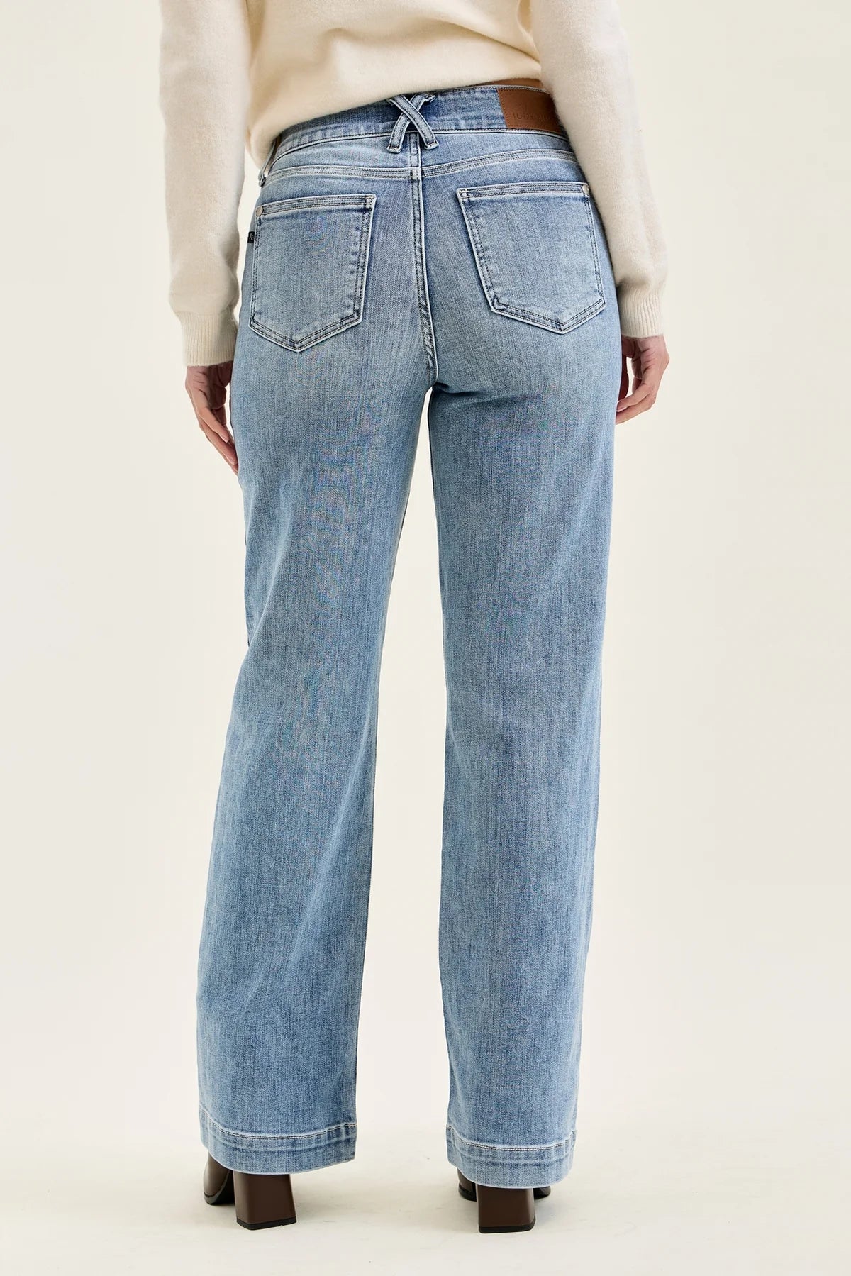 Judy Blue Wide Leg Trouser-Jeans-Podos Boutique, a Women's Fashion Boutique Located in Calera, AL