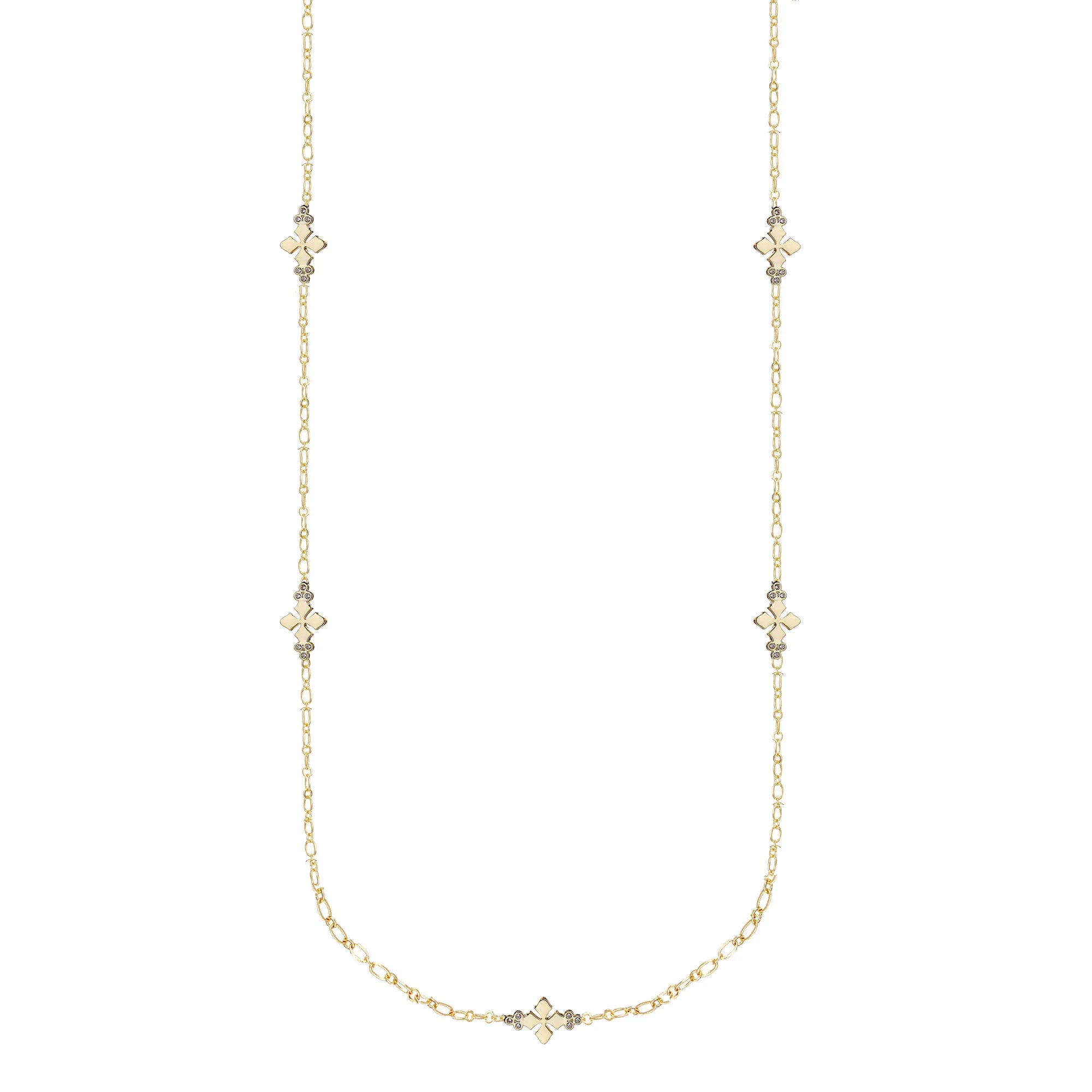 Believer Cross Station Necklace-Necklaces-Podos Boutique, a Women's Fashion Boutique Located in Calera, AL