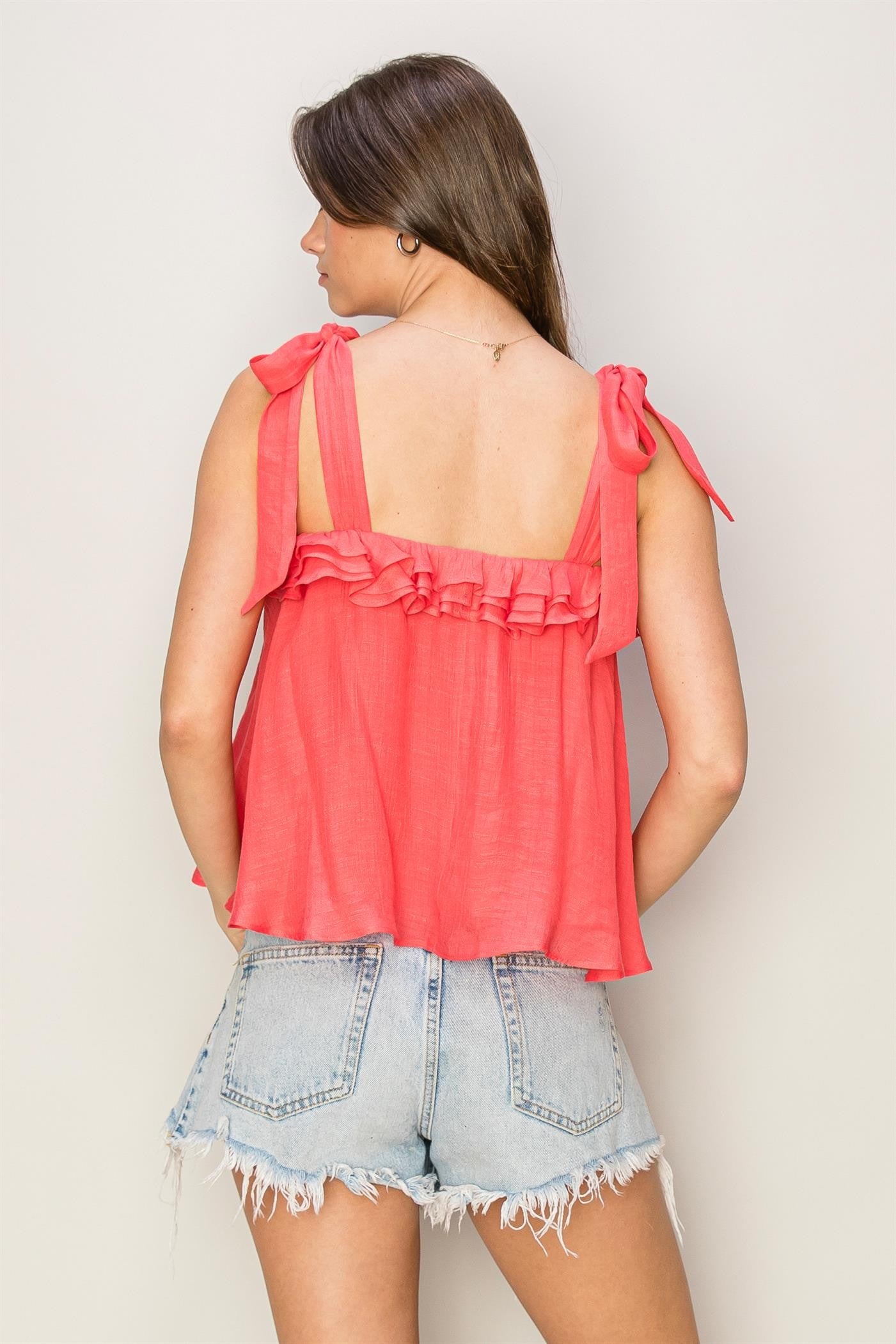 Sunny tie top-Fashion Tops-Podos Boutique, a Women's Fashion Boutique Located in Calera, AL