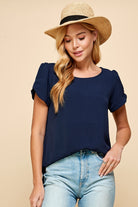 Top w/ Tulip Sleeve Detail-Short Sleeves-Podos Boutique, a Women's Fashion Boutique Located in Calera, AL