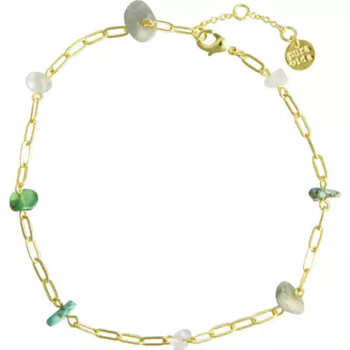 PV Stone Bead Chip Anklet-Anklet-Podos Boutique, a Women's Fashion Boutique Located in Calera, AL