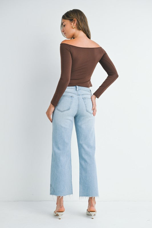 JBD Slim Wide Leg Jean-Jeans-Podos Boutique, a Women's Fashion Boutique Located in Calera, AL