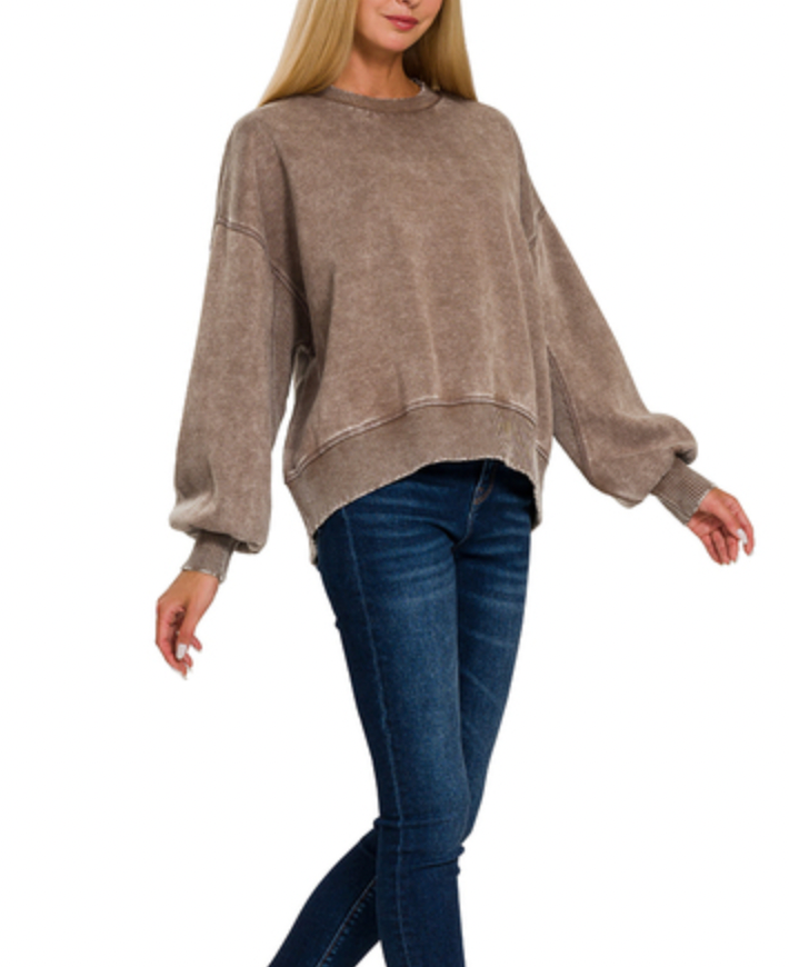 Oaklyn Sweatshirt-Sweaters-Podos Boutique, a Women's Fashion Boutique Located in Calera, AL