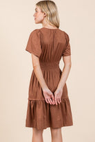 Pretty In Mocha Dress-Short Dresses-Podos Boutique, a Women's Fashion Boutique Located in Calera, AL