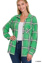 Plaid Front Pocket Shacket-Shackets-Podos Boutique, a Women's Fashion Boutique Located in Calera, AL