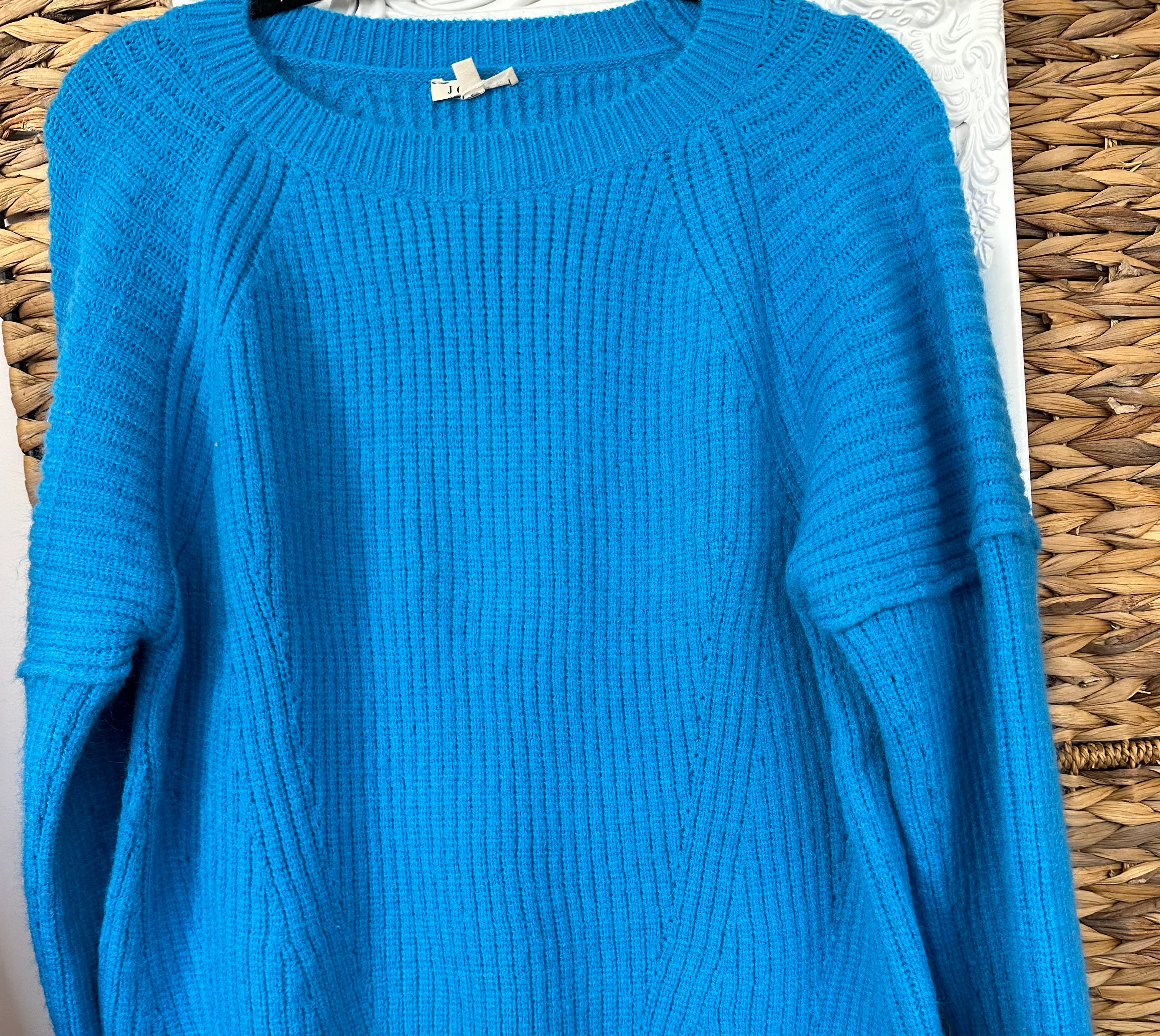 Cozy Blue Roundneck Sweater-Sweaters-Podos Boutique, a Women's Fashion Boutique Located in Calera, AL