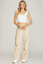 French Terry Cargo Pants-Pants-Podos Boutique, a Women's Fashion Boutique Located in Calera, AL