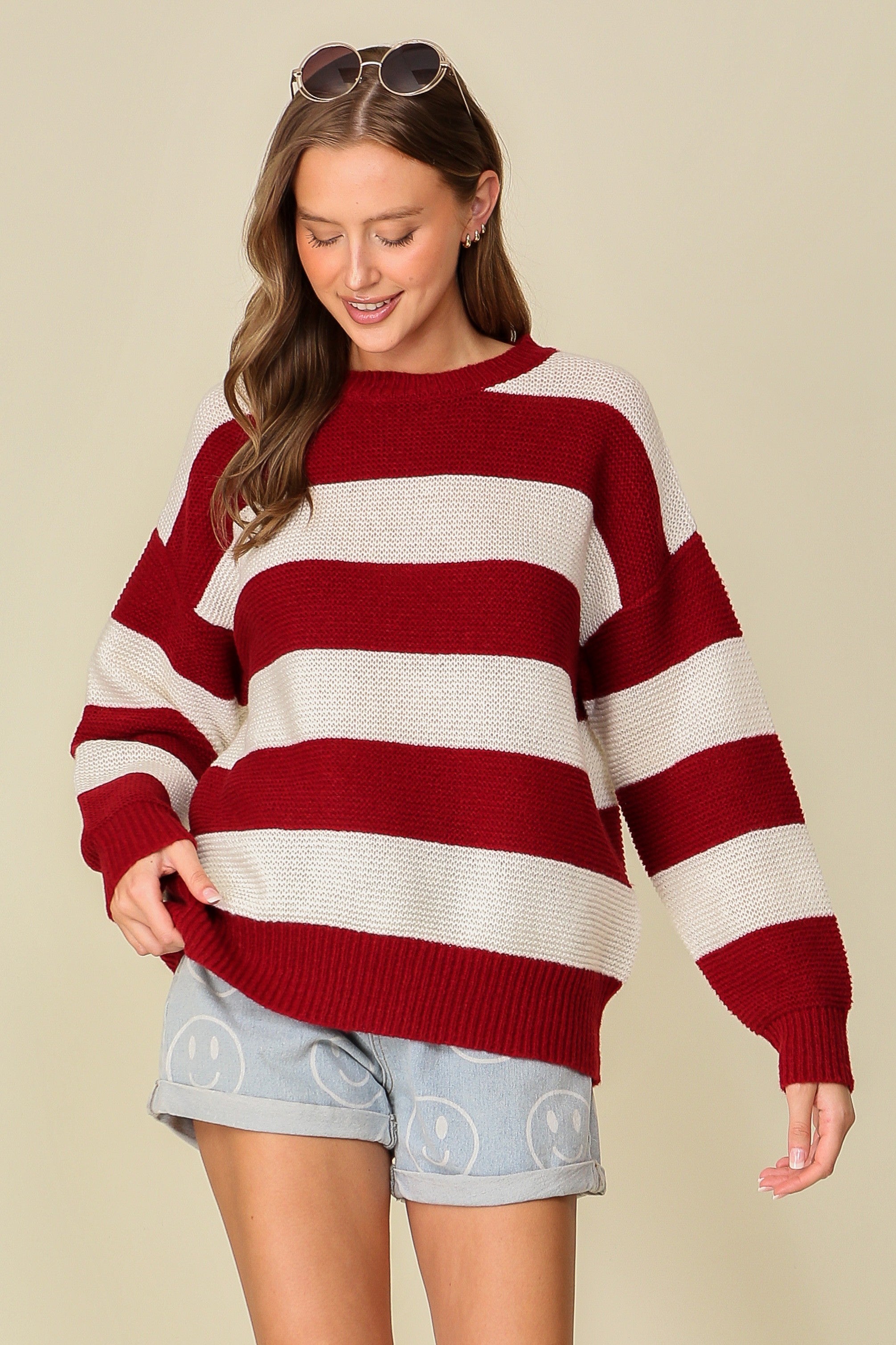 Perfect Game Day Sweater-Sweaters-Podos Boutique, a Women's Fashion Boutique Located in Calera, AL