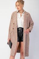 Double Button Maxi Tweed Coat-Jackets-Podos Boutique, a Women's Fashion Boutique Located in Calera, AL