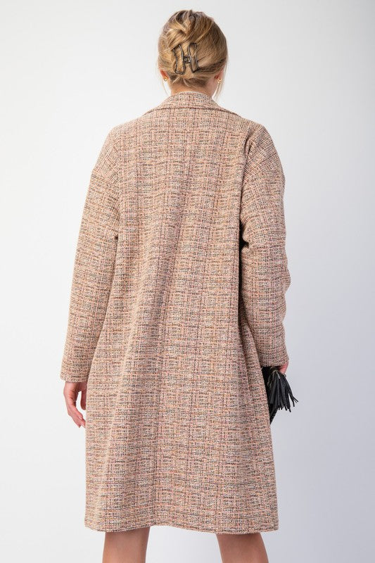 Double Button Maxi Tweed Coat-Jackets-Podos Boutique, a Women's Fashion Boutique Located in Calera, AL