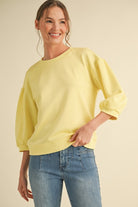 Solid Peasant Sleeve Top-Podos Boutique, a Women's Fashion Boutique Located in Calera, AL