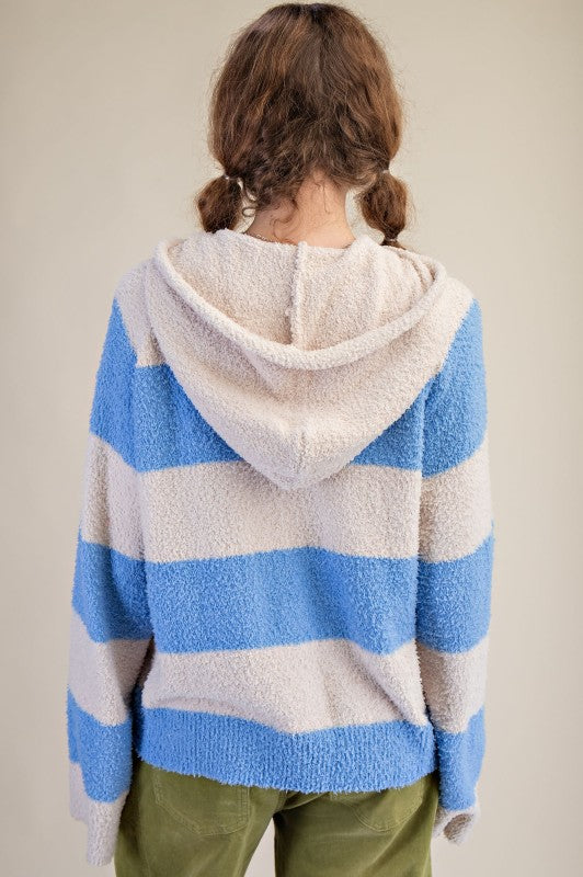 Rugby Stripe Hoodie-Sweaters-Podos Boutique, a Women's Fashion Boutique Located in Calera, AL