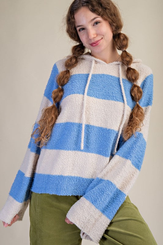 Rugby Stripe Hoodie-Sweaters-Podos Boutique, a Women's Fashion Boutique Located in Calera, AL