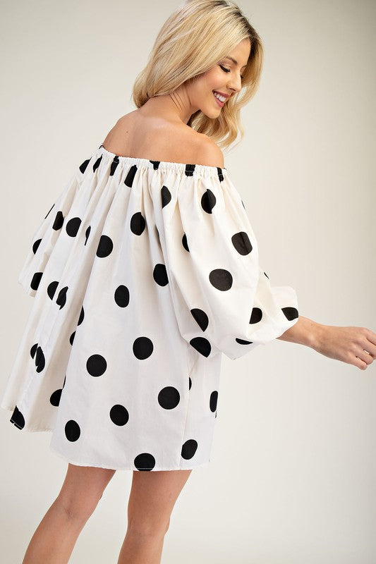 Perfect Polka Dot Dress-Short Dresses-Podos Boutique, a Women's Fashion Boutique Located in Calera, AL