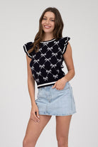 Almost All Bowed Up Top-Fashion Tops-Podos Boutique, a Women's Fashion Boutique Located in Calera, AL
