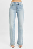 Risen High Rise-Straight Jeans-Jeans-Podos Boutique, a Women's Fashion Boutique Located in Calera, AL