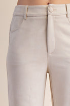 Suede Cream Pants-Pants-Podos Boutique, a Women's Fashion Boutique Located in Calera, AL