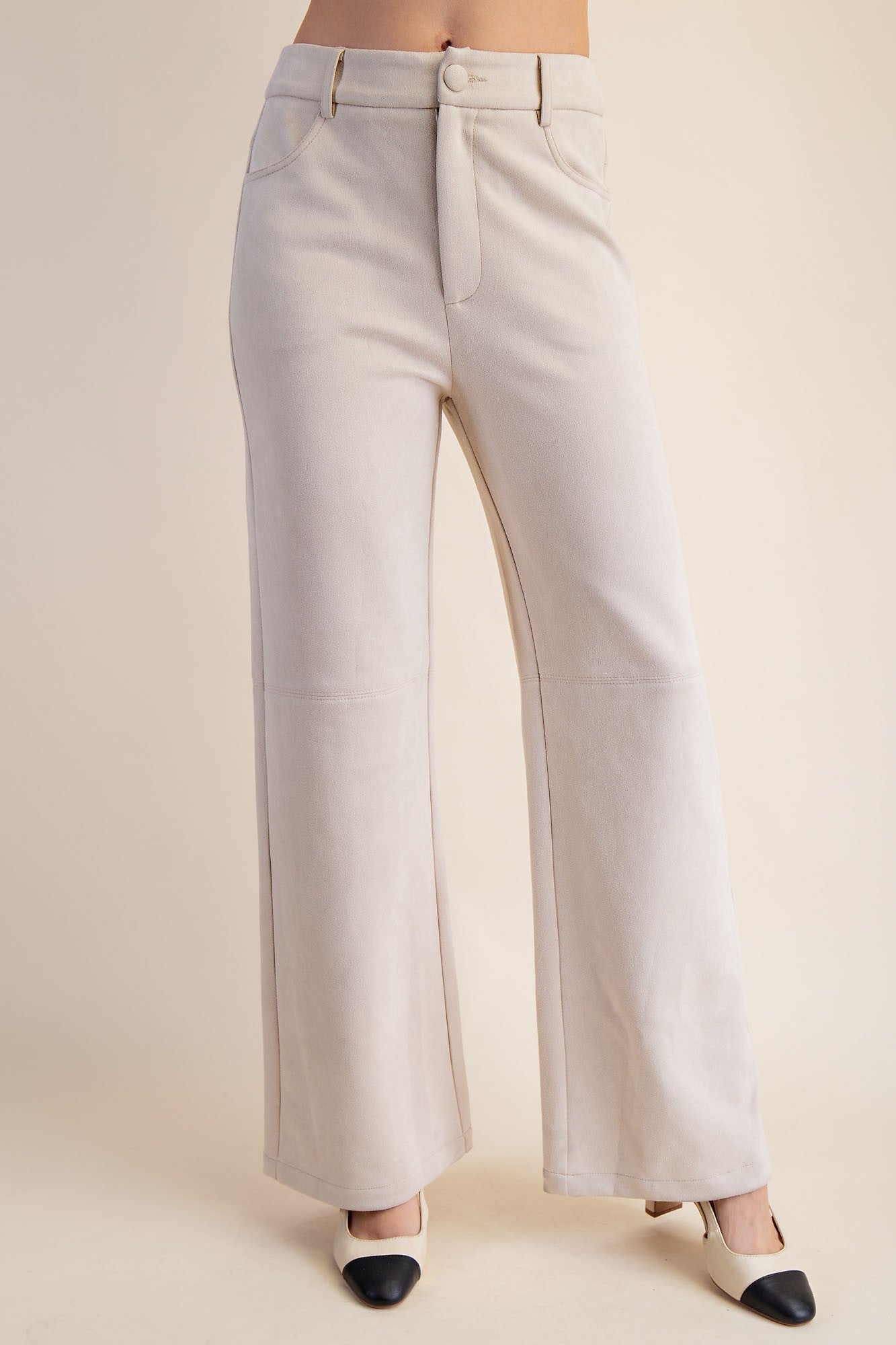 Suede Cream Pants-Pants-Podos Boutique, a Women's Fashion Boutique Located in Calera, AL