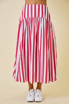 Game Day Stripes Skirt-Skirts-Podos Boutique, a Women's Fashion Boutique Located in Calera, AL