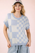 Dolman Checkered Sweater-Sweaters-Podos Boutique, a Women's Fashion Boutique Located in Calera, AL