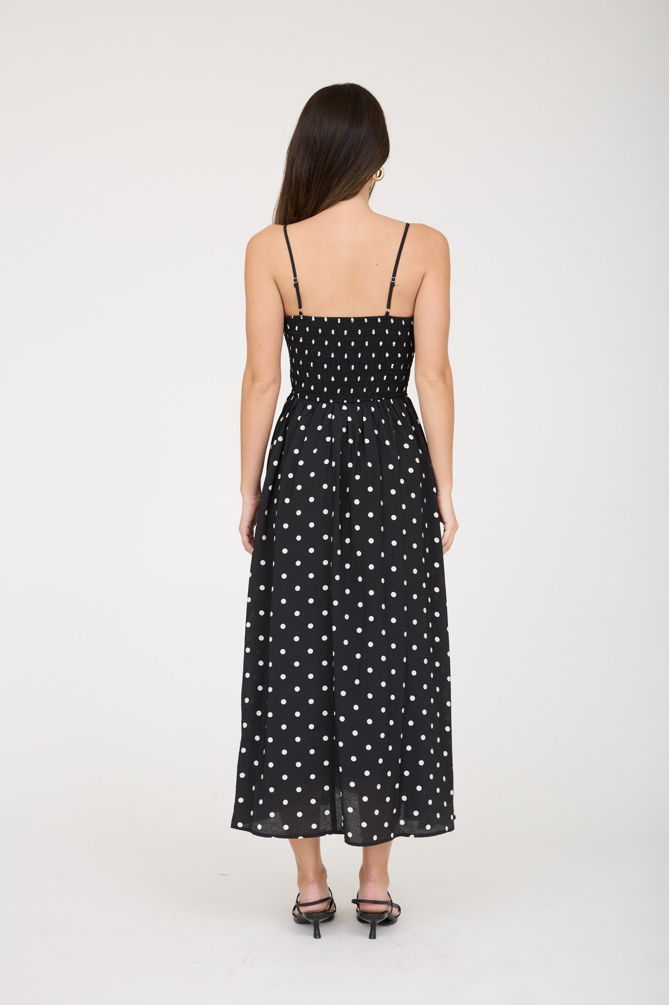 Give Me Polka Dots Dress-Midi Dresses-Podos Boutique, a Women's Fashion Boutique Located in Calera, AL