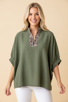 Splash Of Animal Print Top-Fashion Tops-Podos Boutique, a Women's Fashion Boutique Located in Calera, AL