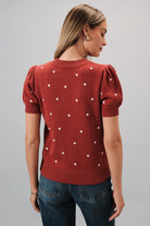 Dotting The Eyes Sweater Top-Podos Boutique, a Women's Fashion Boutique Located in Calera, AL