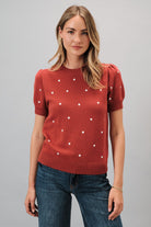 Dotting The Eyes Sweater Top-Podos Boutique, a Women's Fashion Boutique Located in Calera, AL