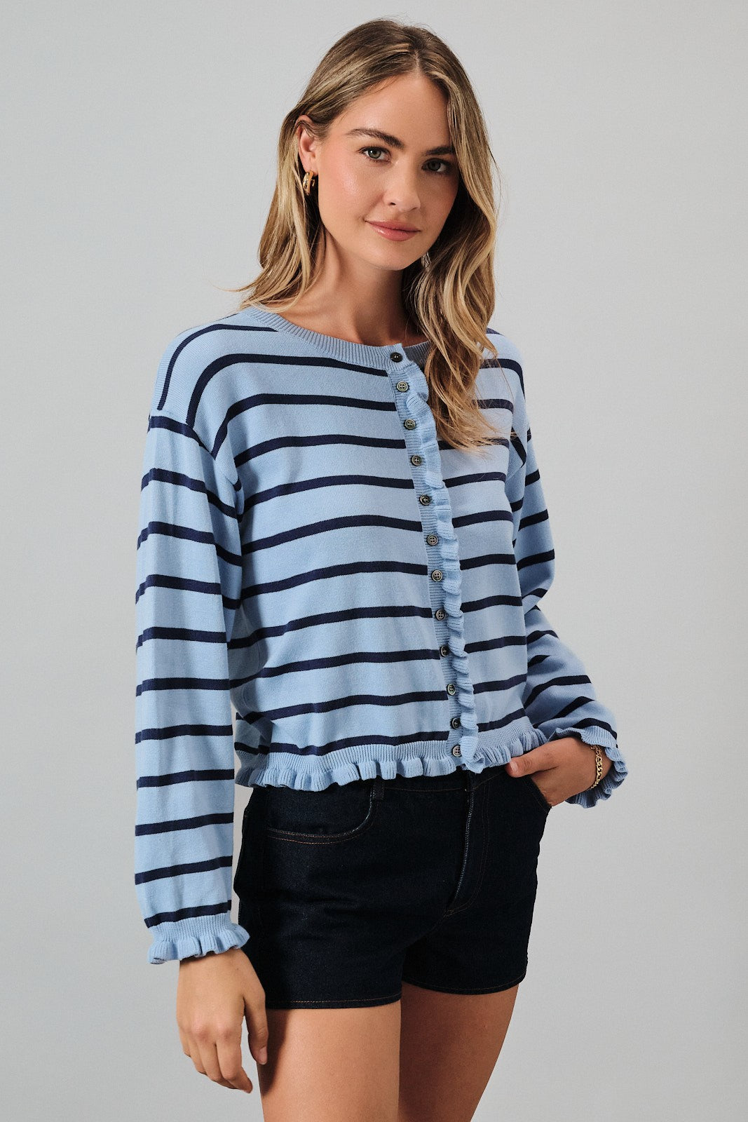 Love The Ruffles Cardigan-Cardigans & Kimonos-Podos Boutique, a Women's Fashion Boutique Located in Calera, AL