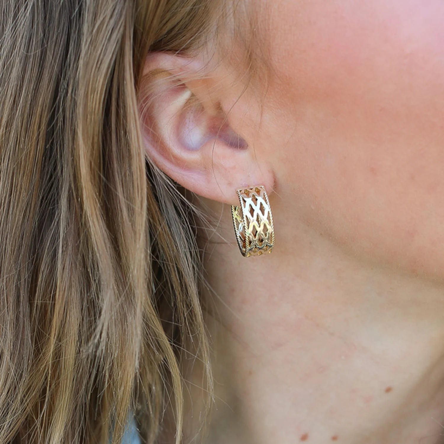 Graceful Mini Hoop Earrings-Earrings-Podos Boutique, a Women's Fashion Boutique Located in Calera, AL