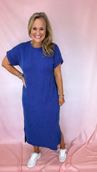 Ribbed Dress w/Side Slit PLUS-Midi Dresses-Podos Boutique, a Women's Fashion Boutique Located in Calera, AL