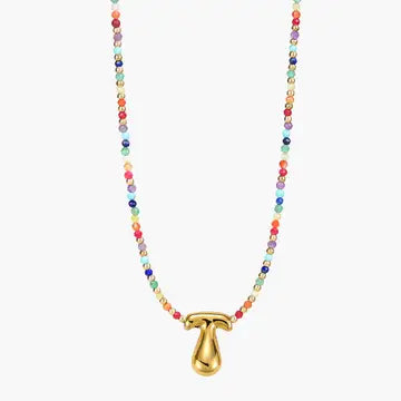 Rainbow Bubble Letter Necklace-Jewelry-Podos Boutique, a Women's Fashion Boutique Located in Calera, AL