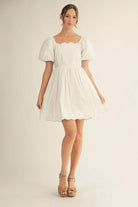 Ivory Breeze Dress-Short Dresses-Podos Boutique, a Women's Fashion Boutique Located in Calera, AL