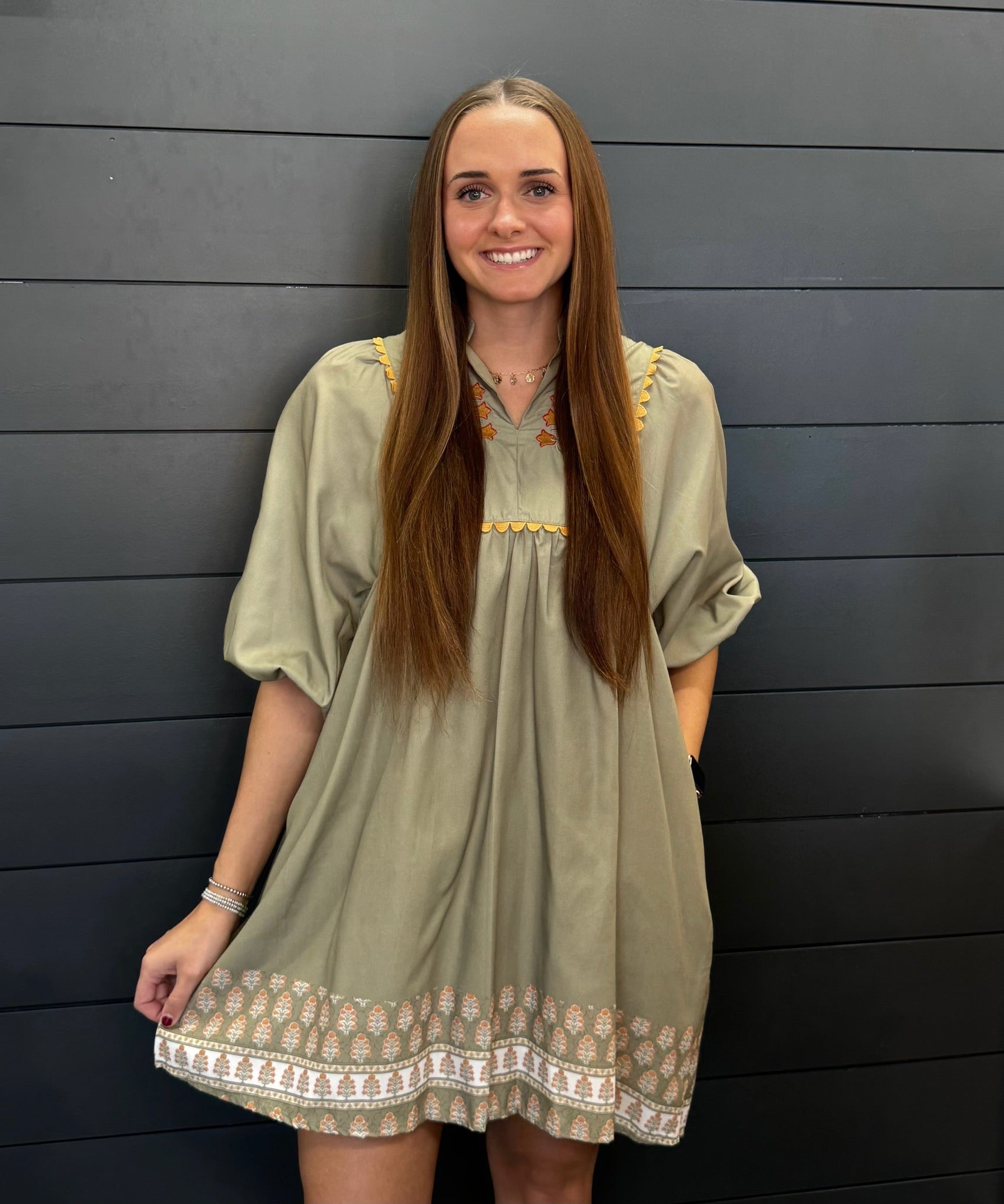 Maeve Green Dress-Short Dresses-Podos Boutique, a Women's Fashion Boutique Located in Calera, AL